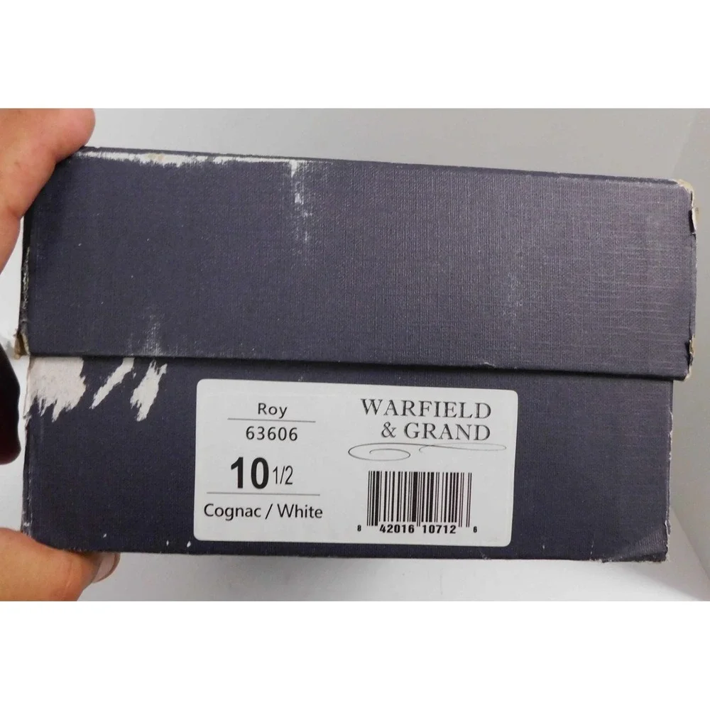 Warfield & Grand Roy 63606 Wingtip Dress Shoes Cognac‎ White sz 10.5 M NEW w/Box